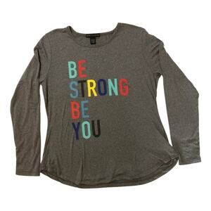 Align Collective, L, Gray, Long Sleeve Soft Printed T-Shirt.